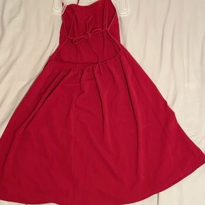 Cut out back red dress with strings to adjust to your body
